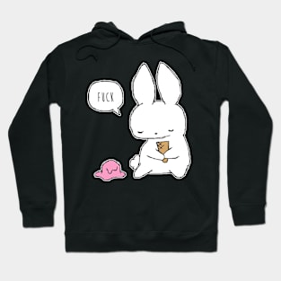 Ice Cream Failed Bunny with Green Background Hoodie